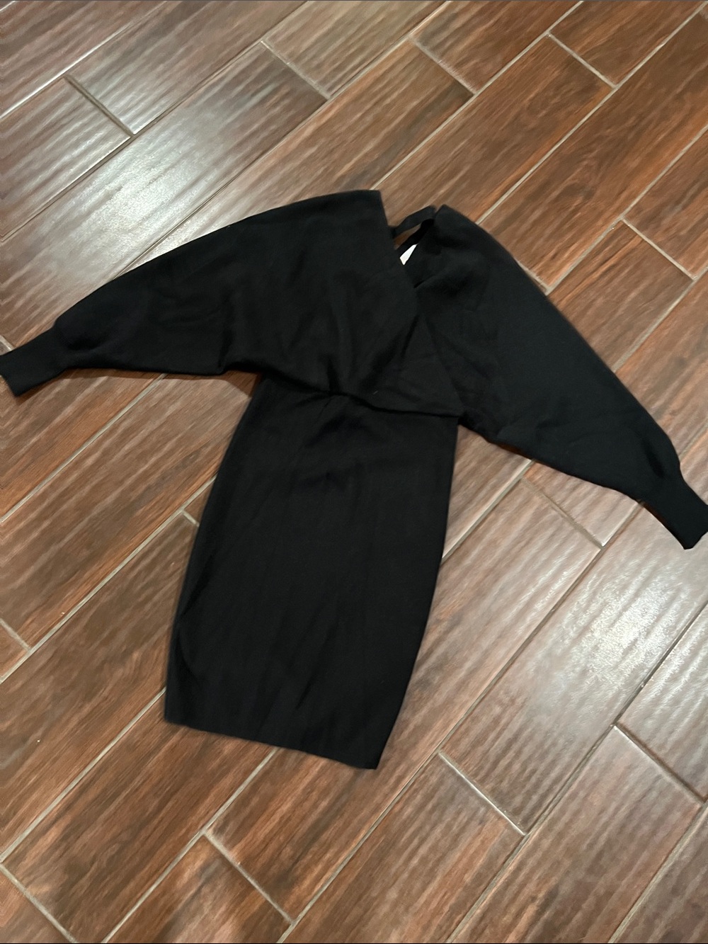 Gianni Bini Black Off-Shoulder Batwing Sleeve Mini Dress